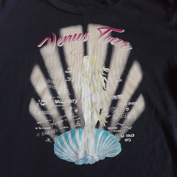 Maje Women's Size 1 (XS/S) Black Venus Goddess Tour Tara Graphic T-Shirt - Picture 5 of 15
